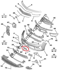 Resim Opel Astra (2022-2024) Ön Tampon Plakalık (Orijinal) 