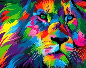 Resim Sayılarla Boyama Seti - Aslan - 40x50 