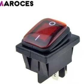 Resim Ic-104W Geniş Körüklü Işıklı Anahtar On-Off 4 Uçlu 220V 4 Bacaklı 1 Adet 