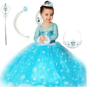Resim Elsa Kostümü Mavi 