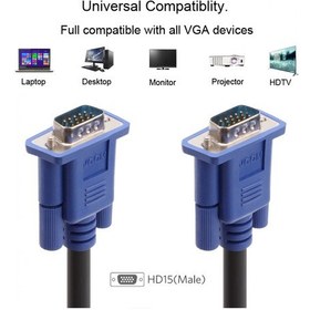 Resim Vcom Cg341Ad-10.0 Mavi Konnektör Siyah 10Mt Vga-M-Vga-M Kablo 