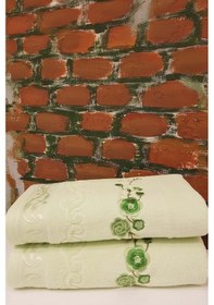 Resim Özdilek 2 Adet Nakışlı El-yüz Havlusu 50x90 -dila Yeşil Çok Renkli 