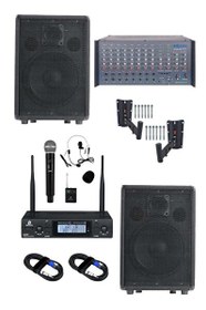 Resim Lastvoice Elit Plus Paket-2 Profesyonel Ses Sistemi Mikser Amfi Hoparlör Mikrofon 