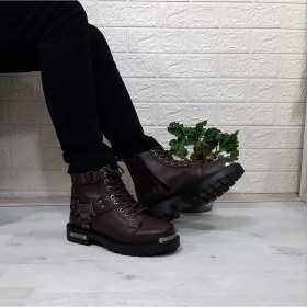 Resim Conteyner 536 Kahverengi Fermuarlı Bağacaklı Erkek Motorcu Bot 