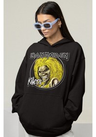 Resim Sevbano Iron Maiden Killers Rock Metal Baskılı Unisex Oversize Müzik Grub Siyah 