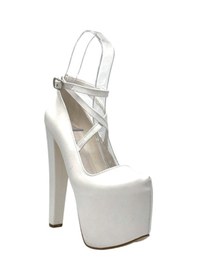 Resim Kindep Yüksek Topuklu 18 Cm Platform 7 Cm Kadın Ayakkabı Beyaz Beyaz 