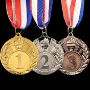 Resim 3 Adet Çinko Alaşımlı Ödül Madalyası Seti, Boyun Kurdelesi ile 2 İnç Metal Kazanan Madalyaları, 1. Altın, 2. Gümüş, 3. Bronz Kaplama, Spor, Törenler ve Yarışmalar için Evrensel Tanıma 