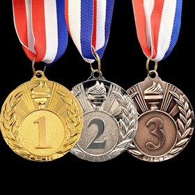 Resim 3 Adet Çinko Alaşımlı Ödül Madalyası Seti, Boyun Kurdelesi ile 2 İnç Metal Kazanan Madalyaları, 1. Altın, 2. Gümüş, 3. Bronz Kaplama, Spor, Törenler ve Yarışmalar için Evrensel Tanıma 