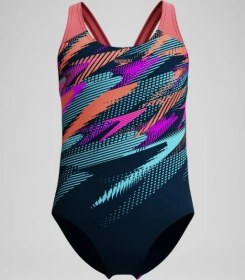 Resim Speedo Digital Placement Splashback Kız Çocuk Mayo Mavi 