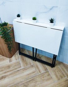 Resim YüceerHome Katlanabilir Taşınabilir Metal Ayaklı Banyo Düzenleyici Banyo Masası Makyaj Masası 