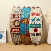 Resim 3 Adet Sörf Tahtası Duvar Dekoru, 44.7cm x 15.75cm Dekoratif Sörf Tahtaları, Plaj Temalı Ahşap Sörf Tahtası Duvar Tabelaları, Oturma Odası, Yatak Odası ve Banyo Kapı Süslemesi için Uygun 