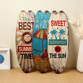 Resim 3 Adet Sörf Tahtası Duvar Dekoru, 44.7cm x 15.75cm Dekoratif Sörf Tahtaları, Plaj Temalı Ahşap Sörf Tahtası Duvar Tabelaları, Oturma Odası, Yatak Odası ve Banyo Kapı Süslemesi için Uygun 