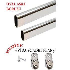 Resim Evnepa Dolap Içi Askı Borusu Krom Kaplama Flanş+Vida Hediye Diğer 