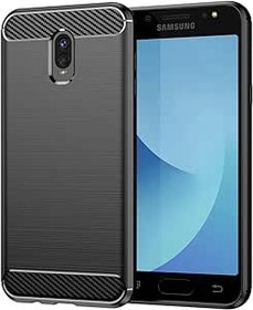 Resim Sidande Galaxy J3 2018 için Kılıf, Samsung J3 Achieve/J3 Star/J3 Aura/Sol 3 Kılıf, Ultra İnce Telefon Kılıfı Darbe Emici Karbon Fiber TPU Kauçuk Koruyucu Kılıflar Samsung Galaxy J3 2018 için Siyah 