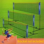 Resim Çok Yönlü Kullanım: Badminton, Pickleball, Tenis, Voleybol için Taşınabilir Naylon Ağ - Kolay Kurulum, Dayanıklı PA Malzeme, Mavi/Siyah, İç ve Dış Mekan Kullanımı İçin İdeal, Braket Dahil Değildir 