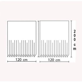 Resim Zethome Jackline Banyo Duş Perdesi 5322 Çift Kanat 2x120x200 Mavi 