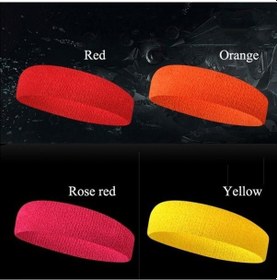 Resim Gül Kırmızı 14 Renk Pamuk Kadın Erkek Spor Ter Ter Bandı Kafa Bandı Yoga Spor Salonu Streç Saç Bandı Kafa Ter Bantları Kırmızı 