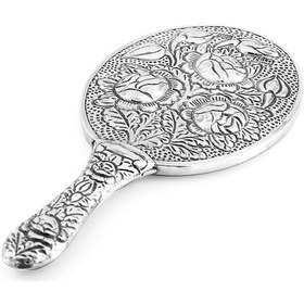 Resim Altın Sepeti GA023 Çiçekli Gümüş Papatya El Aynası 