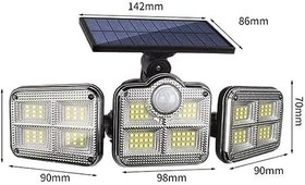 Resim HANGAST Solar Güneş Enerjili 122 Ledli Hareket Sensörlü Bahçe Aydınlatma Sokak Lambası Solar 