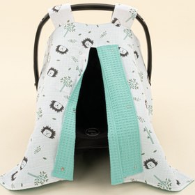 Resim Puset Örtüsü - Çift Taraflı - Nil Yeşili Petek - Kirpi 