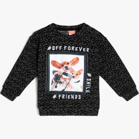 Resim Erkek Bebek Baskılı Sweatshirt 