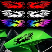 Resim 1 Çift PVC Kartal Alevleri Yansıtıcı Motosiklet Stickerları, Dekoratif Rüzgar Kalkanı ve Fender Decals için MT07, Z900, DS900X, Dayanıklı Otomobil Aksesuarları 