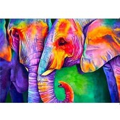 Resim Hangfox 30x40cm El Yapımı Felek Elephants 5d Tam Taşlı Pano - El Yapımı Taşlama Seti Kare Taş, Çerçevesiz 