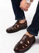 Resim maximoda Hakiki Deri, Terletmez, Klima Tabanlı, Rahat Kalıp Erkek Sandalet 