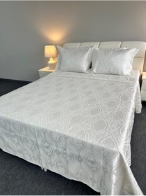 Resim Sarmaşık Model Çift Kişilik Yatak Örtüsü Krem 