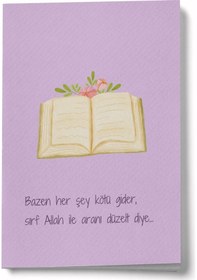Resim Bazen Her Şey Kötü Gider A6 Çizgili Mini Defter Not Defteri Çok Renkli 