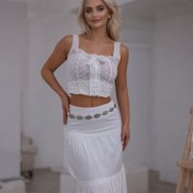 Resim 1 adet Vintage Metal Bel Zinciri Aksesuarı, Kadınlar için Çok Yönlü ve Zarif Bel Zinciri, Eteklerle Birleştirme İçin Mükemmel, Bohem Tarzı ile Beli Süsleyen Dekoratif Kemer. 