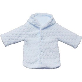 Resim Unisex Bebek Mavi Kapşonlu Velboa Hırkası Mavi 