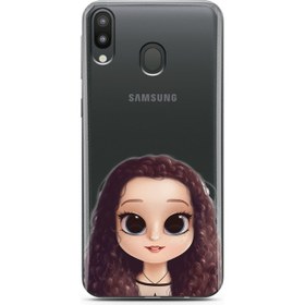 Resim Samsung Galaxy M20 Kıvırcık Saçlı Kız Tasarımlı Telefon Kılıfı 