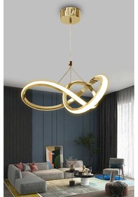 Resim Kardelen Modern Sarkıt Led Avize - Kumandalı / Gold Eskitme GOLD ESKİTME 