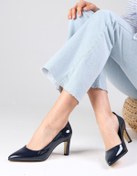 Resim Mio Gusto Lita Lacivert Renk Rugan Kadın Stiletto Topuklu Ayakkabı 