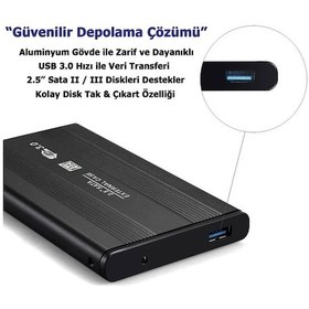 Resim 2.5 Usb 3.0 Harici Harddisk Hdd Kutusu Sata Disk Ssd Veri Aktarma 