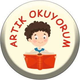 Resim ebuhediye Artık Okuyorum Rozeti 20 Adet (ERKEK) 