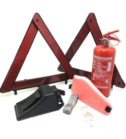 Resim Karva Oto Ilk Yardım Seti Yangın Söndürme Tüpü Üçgen Set Trafik Seti 