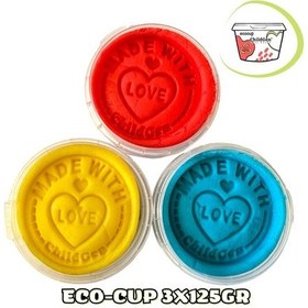 Resim Doğal Oyun Hamuru - Eco Cup- 3'lü Ana Renkler Mavi - Kırmızı - Sarı 3x125gr 