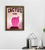 Resim Bk Gift Kaktüs Tasarımlı Doğal Masif Ahşap Çerçeveli Tablo 45X65C (551120039) 