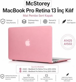 Resim McStorey MacBook Pro 13 İnç Kılıf A1425 A1502 Uyumlu Sert Kapak Hard Case Koruyucu Retina 13 İnç Laptop Kılıfı Çizilme ve Darbelere Dayanıklı İnce Hafif Tam Korumalı Kapak Açık Pembe 
