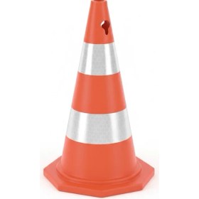 Resim Zeplin 75 cm PVC Trafik Konisi Çift Reflektifli 