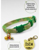 Resim Caramelos Güvenlik Kilitli Kedi Tasması, Isimli Kedi Tasması, Kedi Isimlik, Kedi Künyesi, Safety Click Ay 