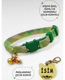 Resim Caramelos Güvenlik Kilitli Kedi Tasması, Isimli Kedi Tasması, Kedi Isimlik, Kedi Künyesi, Safety Click Ay 