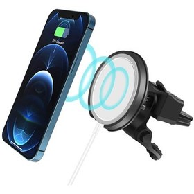 Resim Haweel Magsafe Manyetik Kablosuz Şarj Cihazı, Araba Hava Çıkışı Tutucu Telefon Braketi - 