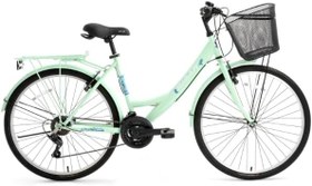 Resim Bisan Lotus Şehir Bisikleti 34 Cm V 24 Jant 21 Vites Mint Yeşil Beyaz 