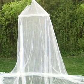 Resim Gateesat Beyaz Prenses Cibinlik Tül Yatak Örtüsü Çiçek Desenli İç Dış Kullanım 