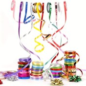Resim 2 adet Canlı 10m Lazer Balon Kurdeleleri - Renkli, Parlak Parti Şeritleri Düğünler, Doğum Günleri ve Festivaller için | Hediye Paketleme ve Dekorasyonlar için İdeal, Parti Şeritleri|Canlı Kurdeleler|Parlak Kaplama 
