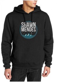 Resim Shawn Mendes Mountain Baskılı Siyah Erkek Kapşonlu Sweatshirt 