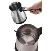 Resim Paslanmaz Çelik Türk Kahvesi Makinesi 6 Fincan Kpasiteli Elektrikli Cezve 